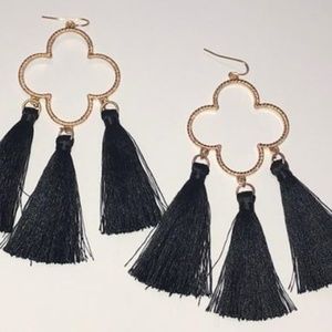 Clover Triple Tassel Earrings